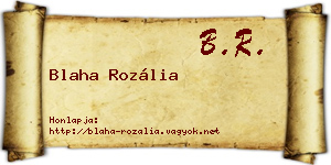 Blaha Rozália névjegykártya